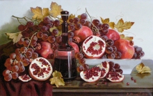 Grapes And Pomegranates - oil, canvas