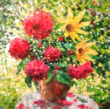 After Rain In The Garden - oil, canvas