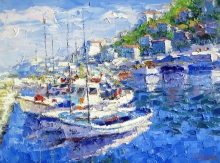 Yachts - oil, canvas