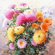 Romantic Bouquet - oil, canvas