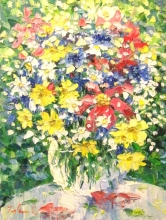 Spring Bouquet In The Garden - oil, canvas