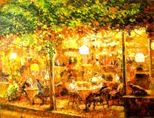 Cafe Nokturno - oil, canvas