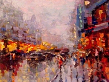 Energy Of The Evening City - oil, canvas