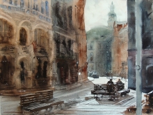 Riga - watercolors, paper