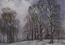 Last Snow. Kolomenskoye - oil, canvas