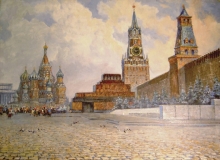 The Red Square - oil, canvas