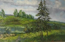 Green Vast Lands Of Podmoskovye - oil, canvas