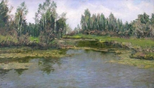 Lake. Podmoskovye - oil, canvas