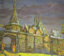 Sketch For The Decoration To The Opera "Golden Rooster" - oil, cardboard