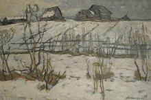 Outskirts. Early Spring - oil, cardboard