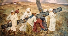 Carrying Of The Cross - oil, canvas
