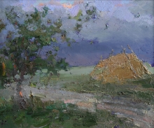 Thunderstorm Is Approaching - oil, canvas on cardboard