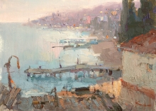Warm Evening In The Crimea - oil, canvas on cardboard
