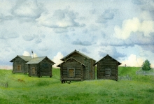 Barns - watercolors, paper