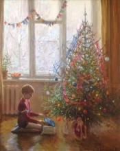 Christmas Morning - oil, canvas