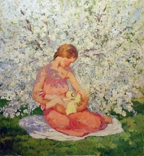 Apple-tree. Tenderness - oil, canvas