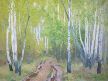 Forest Road - oil, canvas