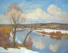 Spring At The Istra River - oil, canvas