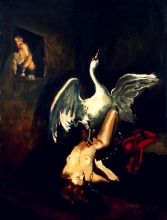 Leda And Swan - oil, canvas