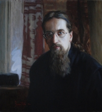 Priest Roman - oil, canvas