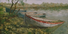 Boats - oil, canvas