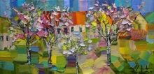 Blooming Trees - oil, canvas