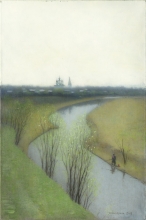 Suzdal. The Kamenka River - oil, canvas