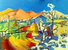 My Dream Village - oil, canvas