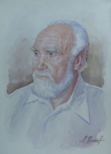 Portrait Of Father - watercolors, paper