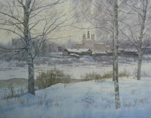 Velikiy Ustyug. Winter - watercolors, paper