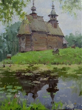Northern Church - oil, canvas