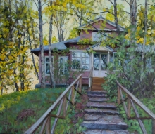 Spring Evening At Academic Dacha - oil, canvas