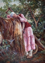 At An Old Willow Tree - oil, canvas