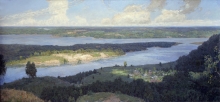 The Volga River - oil, canvas