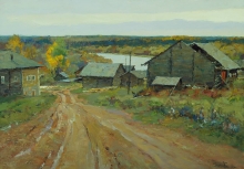 View Of Kimzha - oil, canvas