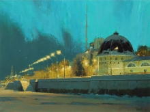Lights. Arkhangelsk - oil, canvas