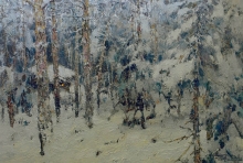 In The Winter Forest - oil, canvas