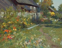 Summer In The Village - oil, canvas