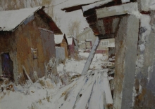 Sheds - oil, canvas