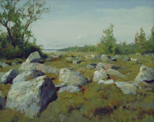 Solovki Rocks - oil, canvas