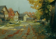 Autumn Evening In Kimzha - oil, canvas