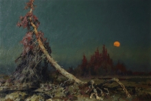 Twilight Over The Swamp - oil, canvas