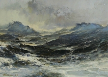 Among Waves - oil, canvas