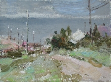 Thunderstorm At The Baikal - oil, cardboard