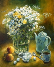 Autumn Tea - oil, canvas