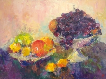 Still Life With Fruits - oil, canvas on cardboard