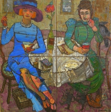 Clara Tsetkin And Rosa Luxemburg - oil, canvas