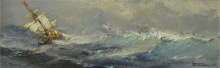 At Sea - oil, cardboard