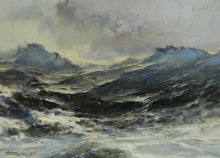 Among Waves - oil, canvas