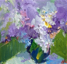 Lilac, Study #4 - oil, canvas on cardboard